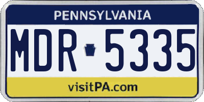 PA license plate MDR5335