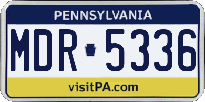 PA license plate MDR5336