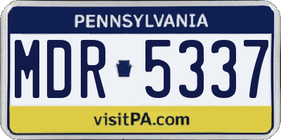 PA license plate MDR5337