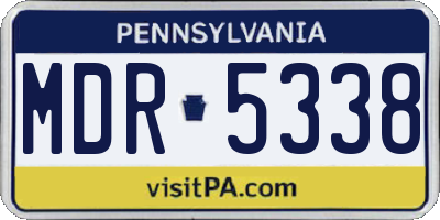 PA license plate MDR5338