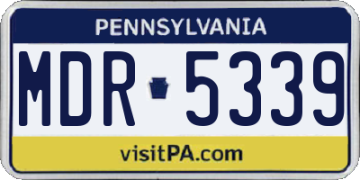 PA license plate MDR5339