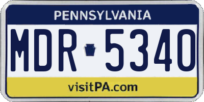 PA license plate MDR5340