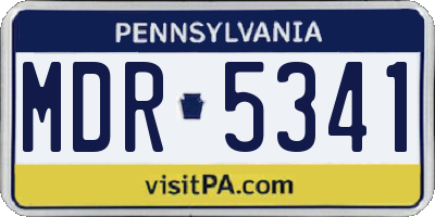 PA license plate MDR5341