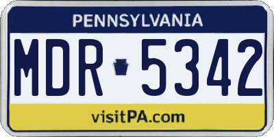 PA license plate MDR5342