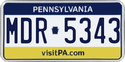 PA license plate MDR5343