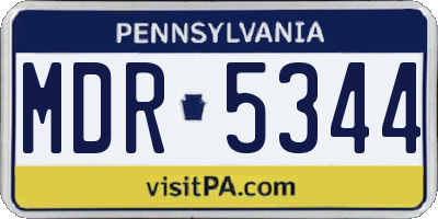 PA license plate MDR5344