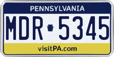 PA license plate MDR5345