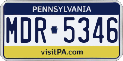 PA license plate MDR5346