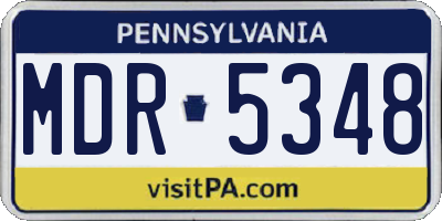 PA license plate MDR5348