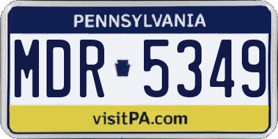 PA license plate MDR5349