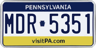PA license plate MDR5351