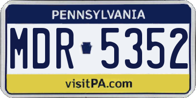 PA license plate MDR5352