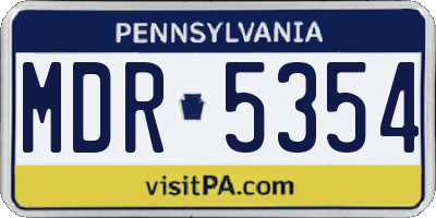 PA license plate MDR5354