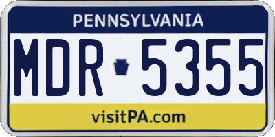 PA license plate MDR5355