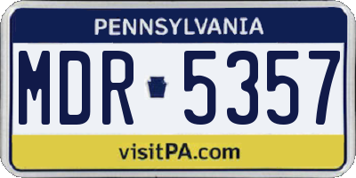 PA license plate MDR5357