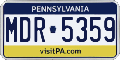 PA license plate MDR5359