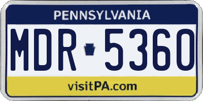 PA license plate MDR5360