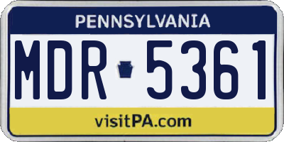 PA license plate MDR5361
