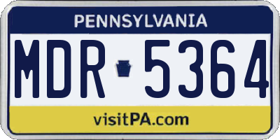 PA license plate MDR5364