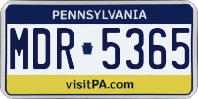 PA license plate MDR5365