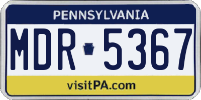 PA license plate MDR5367