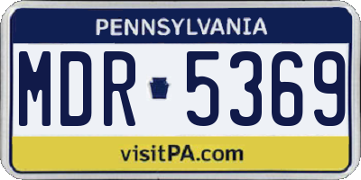 PA license plate MDR5369
