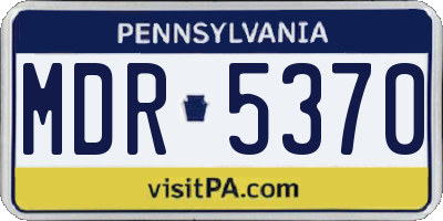 PA license plate MDR5370