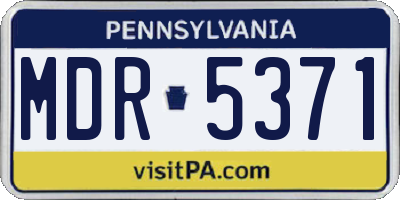 PA license plate MDR5371