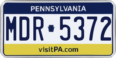 PA license plate MDR5372