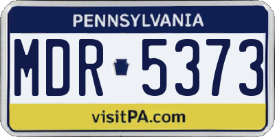 PA license plate MDR5373