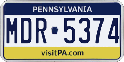 PA license plate MDR5374