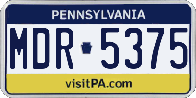 PA license plate MDR5375