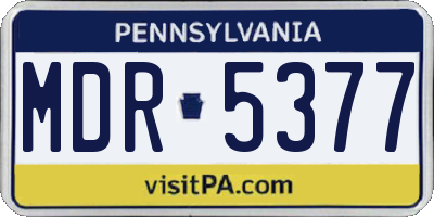 PA license plate MDR5377