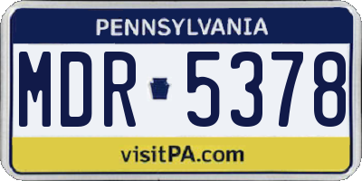 PA license plate MDR5378