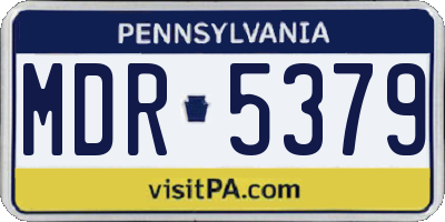 PA license plate MDR5379