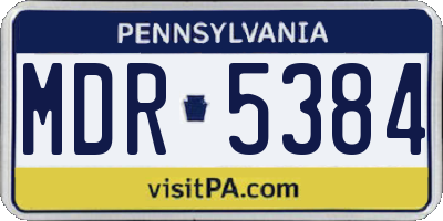 PA license plate MDR5384