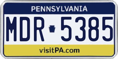 PA license plate MDR5385