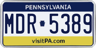PA license plate MDR5389