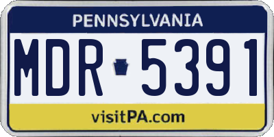 PA license plate MDR5391