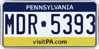 PA license plate MDR5393