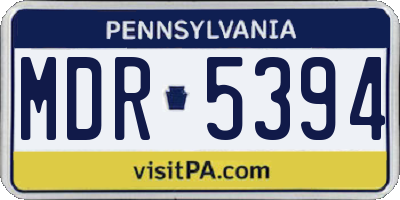 PA license plate MDR5394