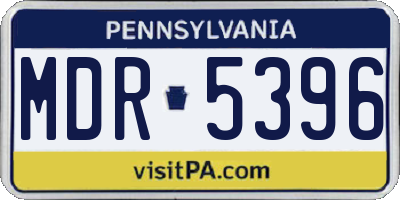 PA license plate MDR5396