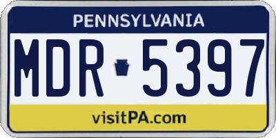 PA license plate MDR5397