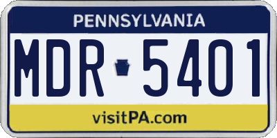 PA license plate MDR5401
