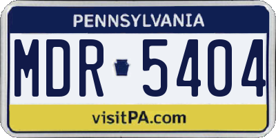 PA license plate MDR5404