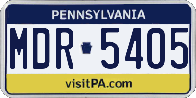 PA license plate MDR5405