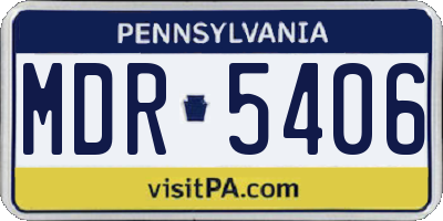 PA license plate MDR5406