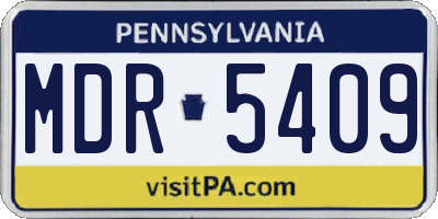 PA license plate MDR5409