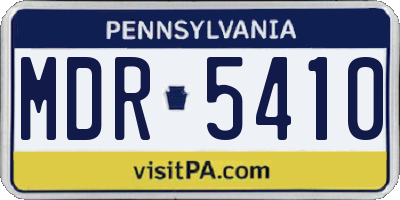 PA license plate MDR5410