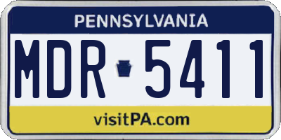 PA license plate MDR5411